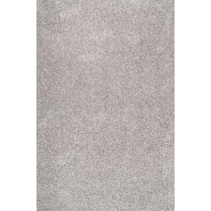 Marlow Light Grey Doormat 3 ft. x 5 ft. Soft Shaggy Faux Sheepskin Machine Washable Indoor Area Rug