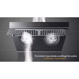 Slant Vent Series 36 in. 850 CFM Under Cabinet or Wall Mount Range Hood with Touchscreen in Onyx Black
