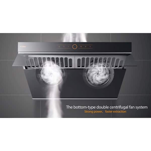Slant Vent Series 36 in. 850 CFM Under Cabinet or Wall Mount Range Hood with Touchscreen in Onyx Black