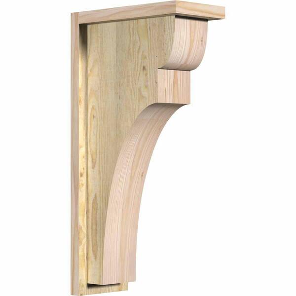 Ekena Millwork 6 in. x 12 in. x 24 in. Douglas Fir Yorktown Rough Sawn Corbel with Backplate