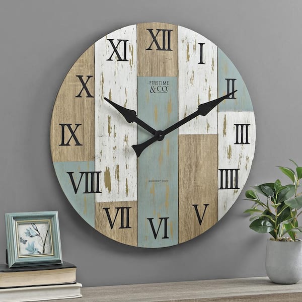 FirsTime & Co. 27 in. Multi-Color Oversized Timberworks Wall Clock