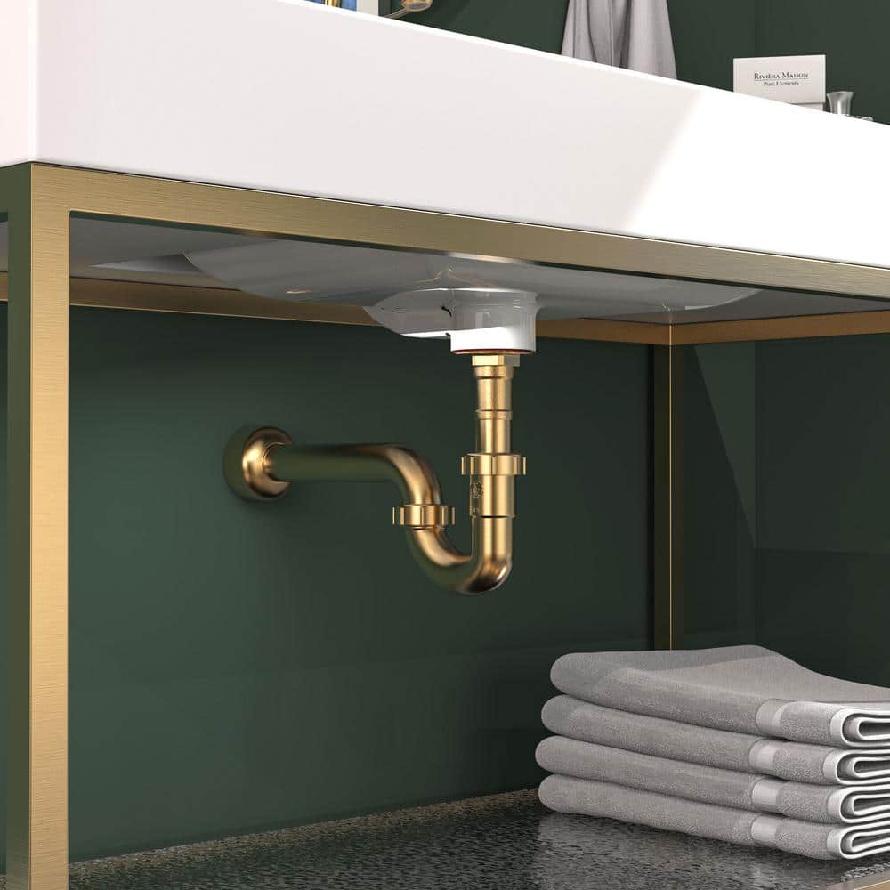 Brushed Gold Decorative ABS P-Trap with Reducer Washer