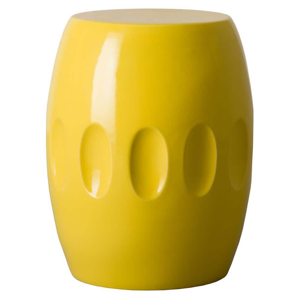 Emissary 22 in. Orion Yellow Ceramic Garden Stool 12724YL - The Home Depot