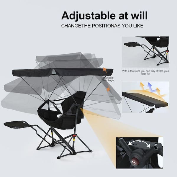 MUKE Portable Hammock Chair with Adjustable Canopy & Footrest