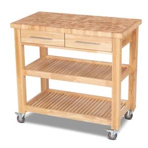 Pro Chef Natural Kitchen Cart with Chop and Drop System