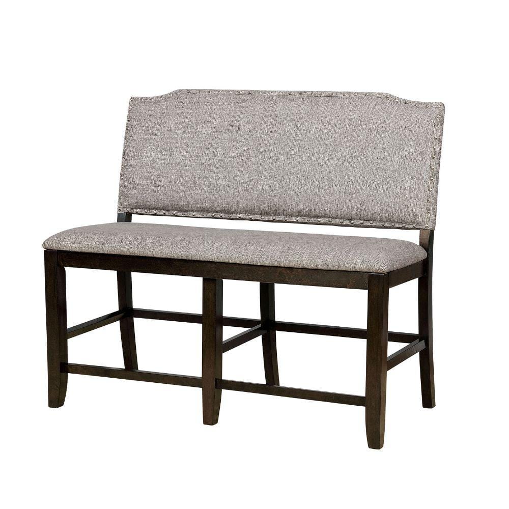 Benjara 23 in. Gray and Brown Low Back Bedroom Bench BM183109 The Home Depot