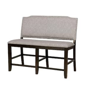 23 in. Gray and Brown Low Back Bedroom Bench