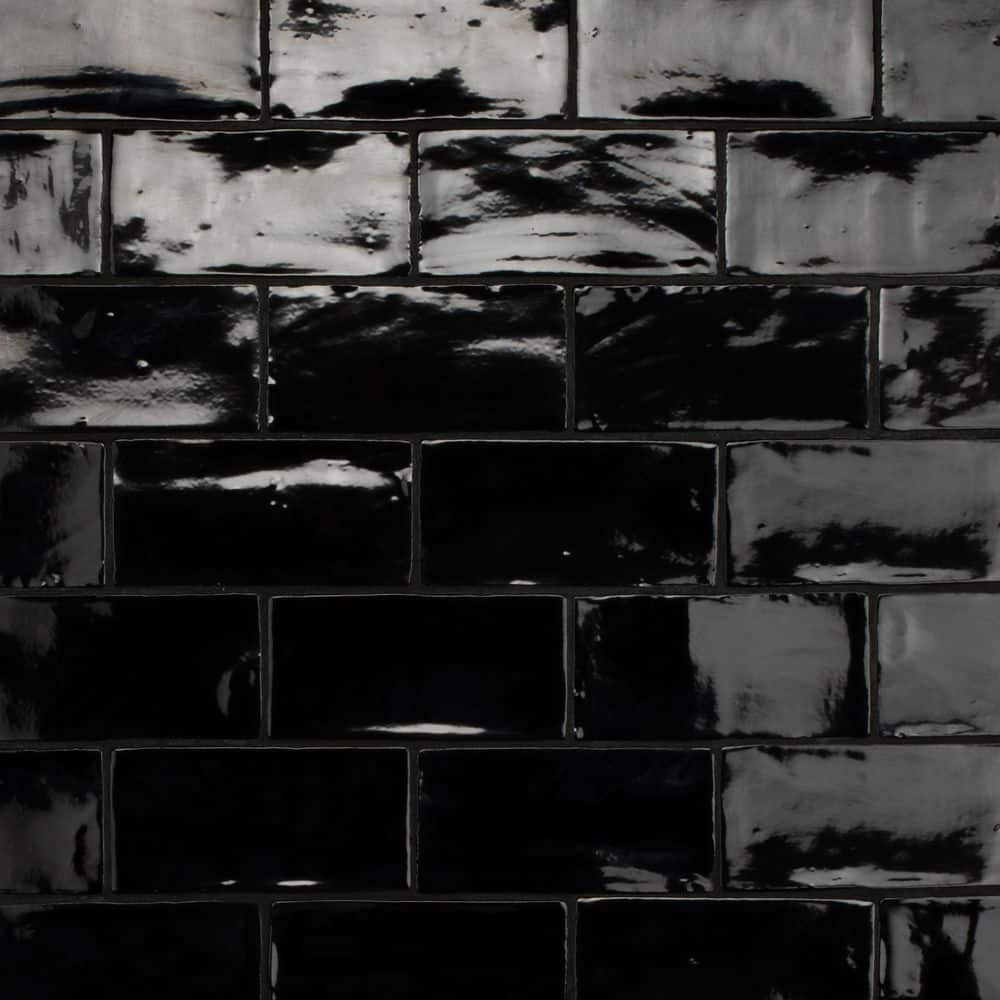 Merola Tile Chester Nero 3 in. x 6 in. Ceramic Wall Tile (5.72 sq
