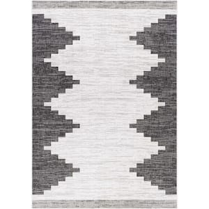 Djugun 8 ft. X 10 ft. Black/Charcoal/Off White Area Rug