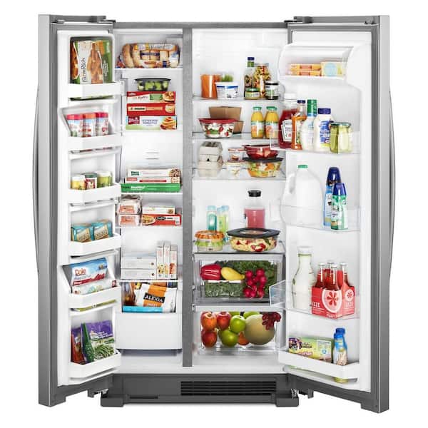 Stainless Steel 25 cu. ft. Side by Side Fridge with Ice Maker