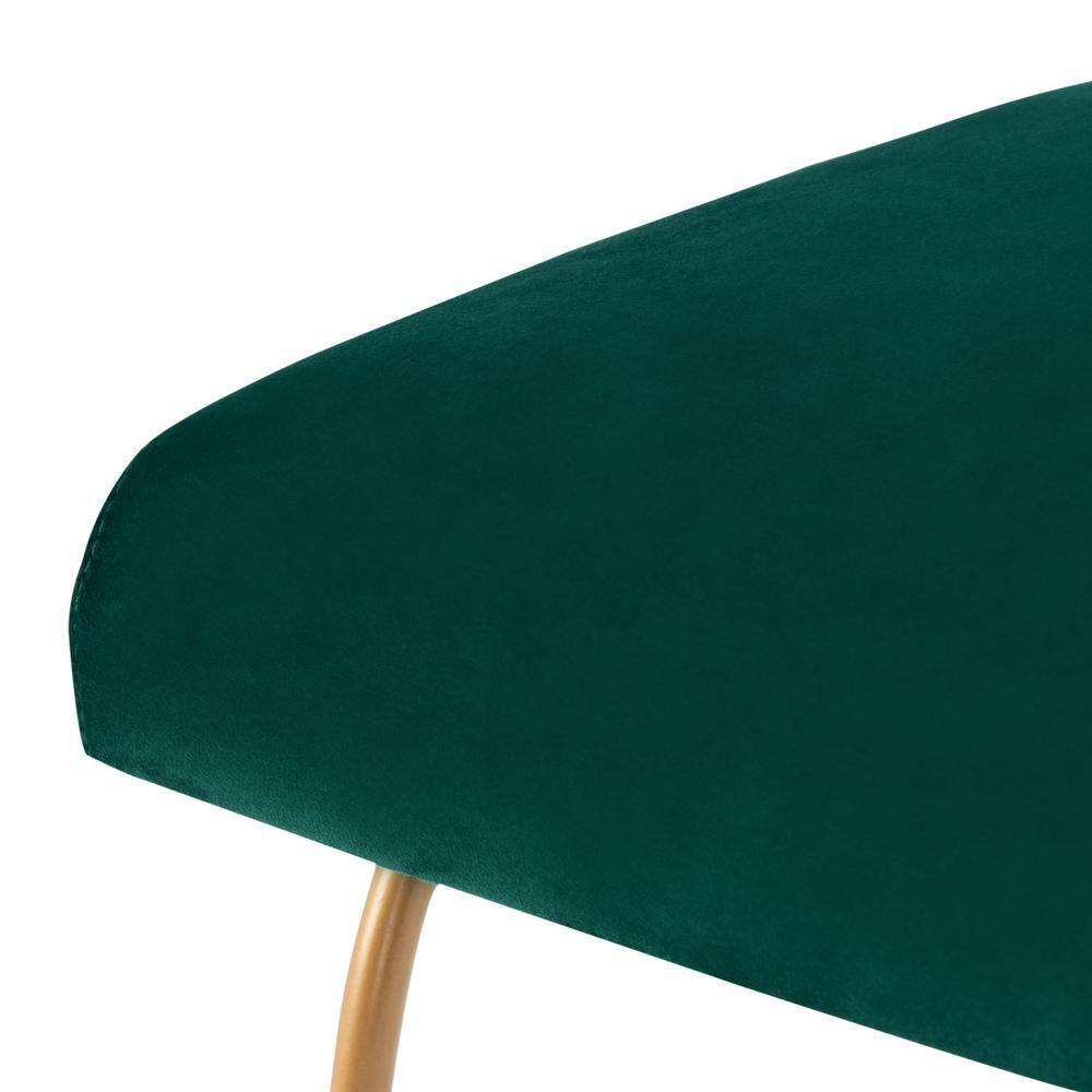Emerald Velvet Upholstered Side Chair with Gold Metal Frame
