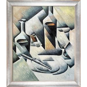 Bottles and Knife by Juan Gris Spencer Rustic Framed Abstract Oil Painting Art Print 24 in. x 28 in.