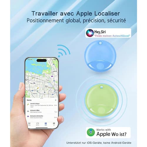 Bluetooth Tracker with Precision Finding for Apple iOS MFi Certified Colorful Anti-Lost 4 Pack EKIEUDL Telephone Accessories