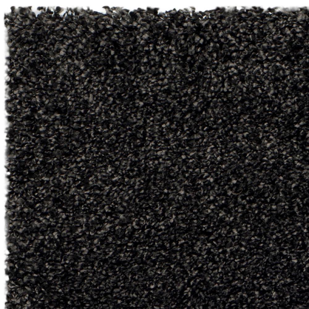 Dark Grey Hand-Knotted Wool Shag Area Rug, 2' x 4'