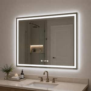Spring 42 in. W x 36 in. H Rectangular Frameless LED Light Dimmable Anti-Fog Wall Bathroom Vanity Mirror