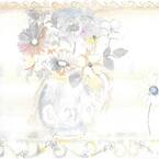 Falkirk Brin Pastel Flowers In Vases Pink, Yellow, Blue, Green Wallpaper Border