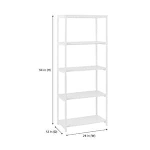 Donnelly White 5-Shelf Accent Bookcase with Open Back (58 in. H)