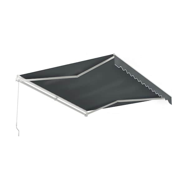 ALEKO 13 ft. Caribbean Polyester Manual Retractable Patio Awning