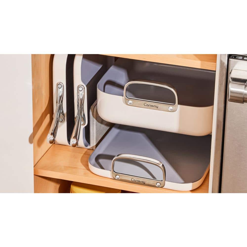 Cream Stainless Steel Non-Stick Square Cookware Set