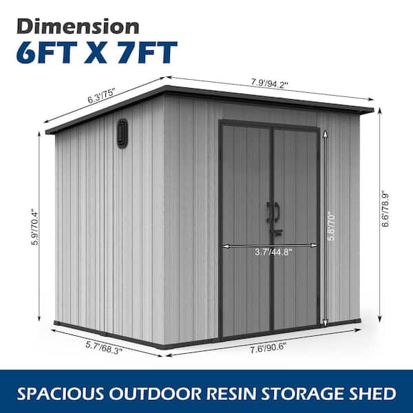 domi outdoor living 7.9 ft. W x 6.3 ft. D Resin Outdoor Storage