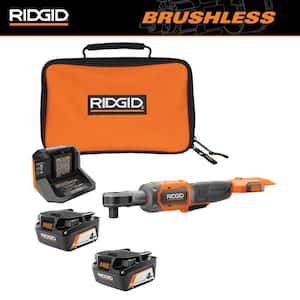 18V Brushless Cordless 1/2 in. Ratchet with (2) 4.0 Ah Batteries, Charger, and Bag