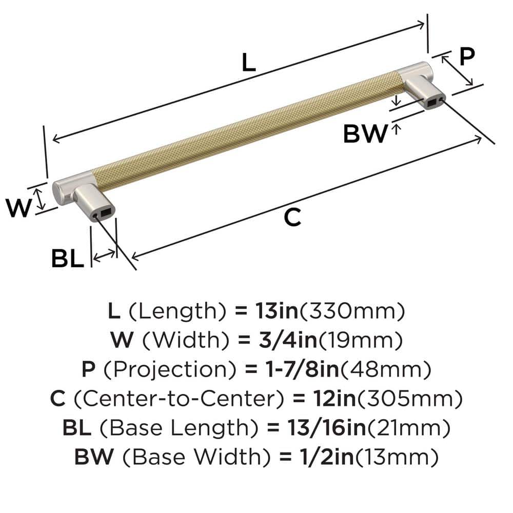 Polished Nickel and Golden Champagne Modern Appliance Pull