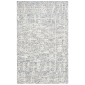 Abstract Light Blue/Ivory 3 ft. x 5 ft. Abstract Light Blue/Ivory Linear Area Rug