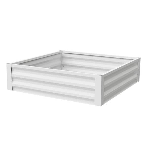 Eggshell White Metal Raised Garden (No Liner)