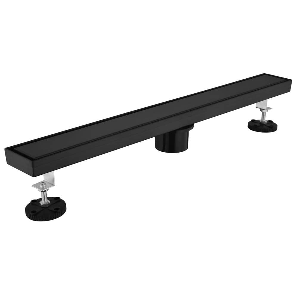 Linear Shower Drain with Removable Pattern Grate, Shower Drain Included Hair Strainer and Leveling Feet in Matte Black price history on PriceWatchPro