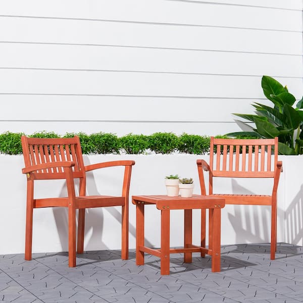 Vifah Malibu 3-Piece Wood Outdoor Dining Set
