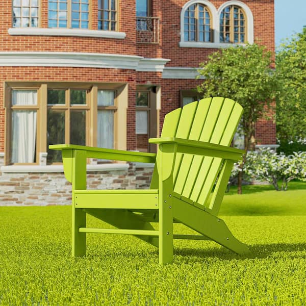 Mason Lime Poly Plastic Outdoor Patio Classic Adirondack Chair, Fire Pit Chair