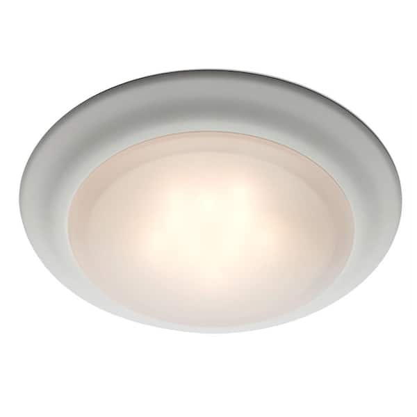 Bel Air Lighting 7.5 in. White Integrated LED Miniature Disk Flush Mount Ceiling Light Fixture with Acrylic Shade