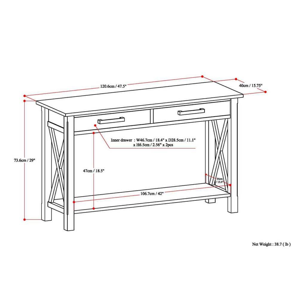 Contemporary Farmhouse Gray Wood Console Table with Storage
