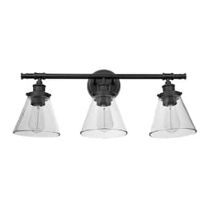 Parker 3-Light Oil Rubbed Bronze Vanity Light with Clear Glass Shades
