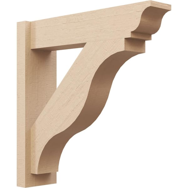 Ekena Millwork 6 in. x 24 in. x 24 in. Funston Traditional Rough Cedar Woodgrain Timberthane Polyurethane Outlooker, Primed Tan
