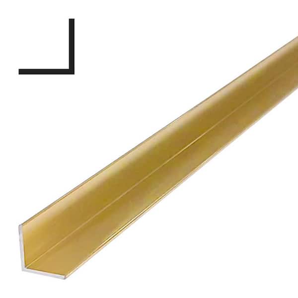 Alexandria Moulding AT 007 1/2 in. D x 1/2 in. W x 96 in. L Metal Mira Gold Angle Moulding