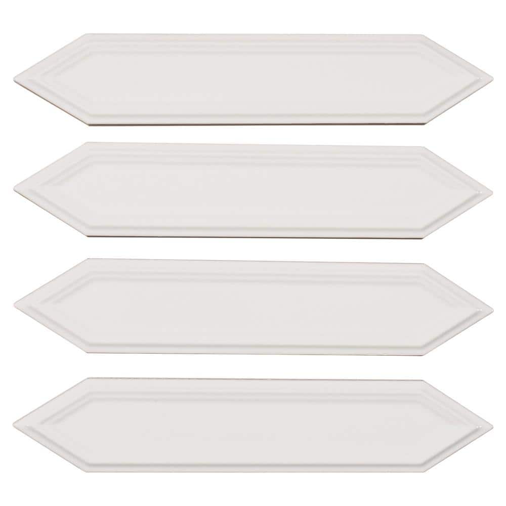 Concerto-Malorum Capella 2 in. x 8 in. Glossy Ceramic Beveled Picket Wall T