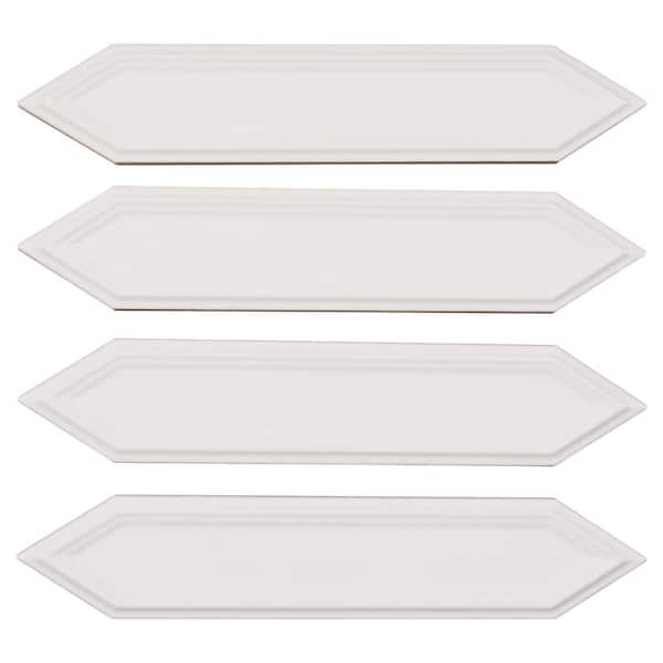 Concerto-Malorum Capella Glossy 2 in. x 8 in. Ceramic Beveled Picket Wall Tile Sample