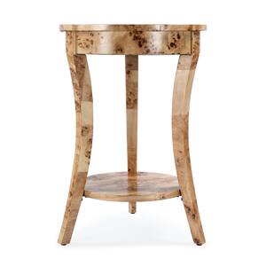Holdin 18 in. Brown Round Wood End/Side Table