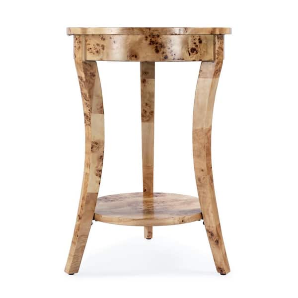 Butler Specialty Company Holdin 18 in. Brown Round Wood End/Side Table