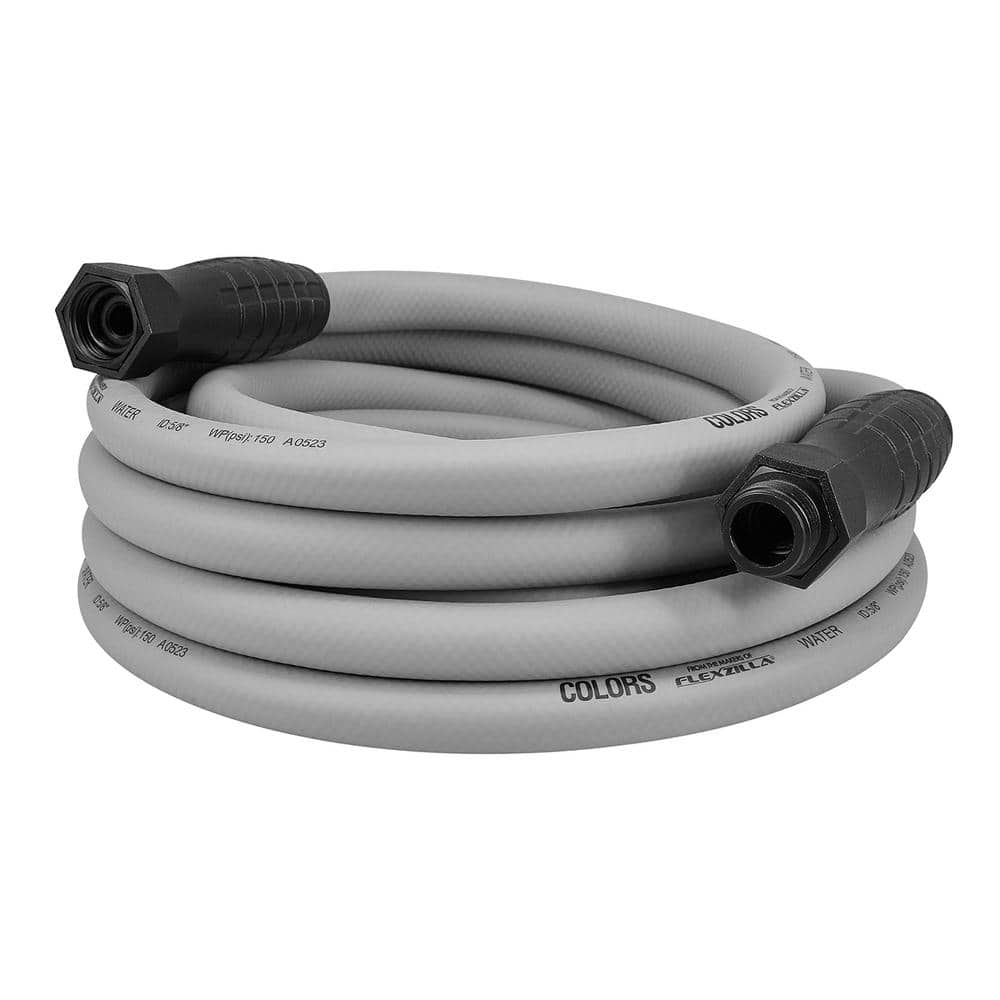 Flexzilla Colors Series 5/8 in. x 25 ft. 3/4 in. 11-1/2 GHT Fittings Garden Hose with SwivelGrip in Slate Grey