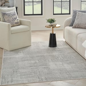 Glam Silver Grey 4 ft. x 6 ft. Contemporary Area Rug