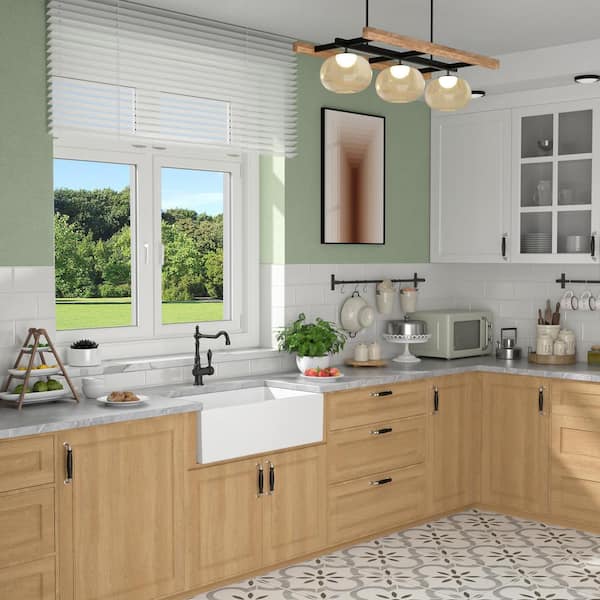 Sarlai 33 in. Single Bowl Farmhouse/Apron Front Ceramic Kitchen