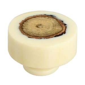 Fusion Log 1-2/5 in. (35 mm) White and Light Brown Cabinet Knob