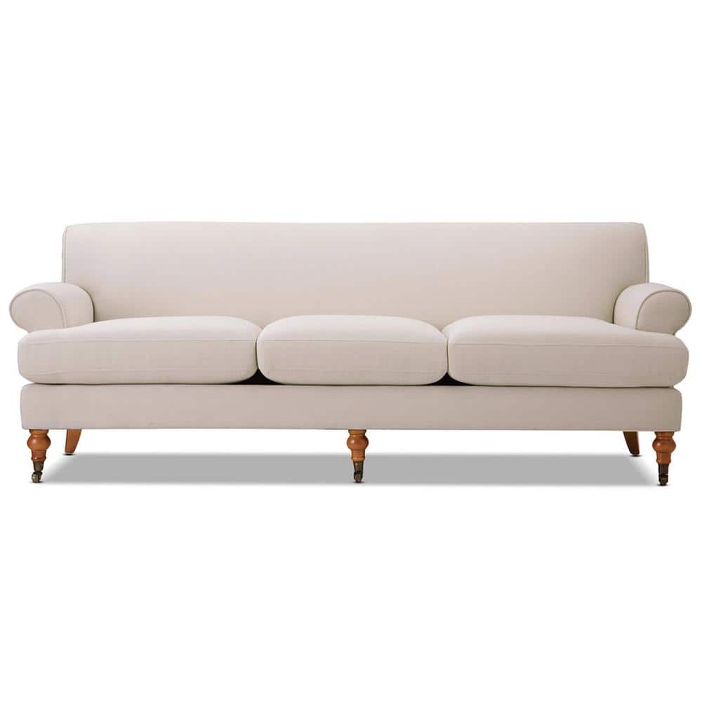 Alana Lawson 88'' Sky Neutral Velvet Upholstered Sofa