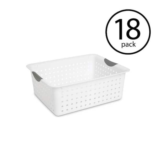 Sterilite 2 Gal. Large Ultra-Plastic Storage Bin Organizer Basket in Clear (18-Pack)