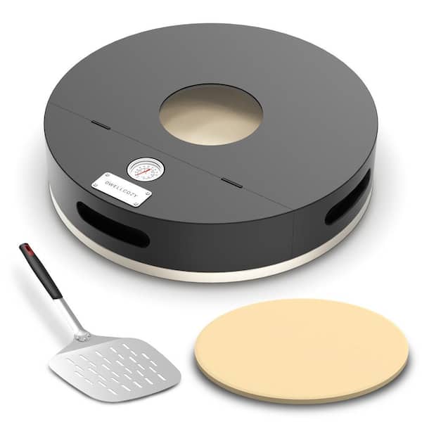 Unbranded 15 in. Wood/Propane Grill Top Outdoor Pizza Oven with 13 in. Pizza Stone and Peel