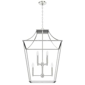 Laurel Ridge 8-Light Brushed Nickel Lantern Pendant Light