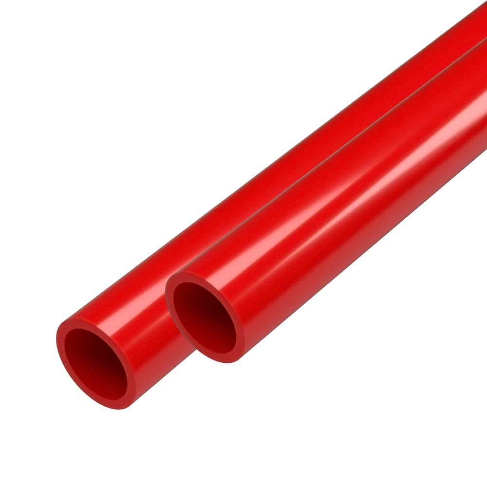 Formufit 1/2 in. x 5 ft. Furniture Grade Schedule 40 PVC Pipe in Red (2-Pack) -  P012FGP-RD-5x2