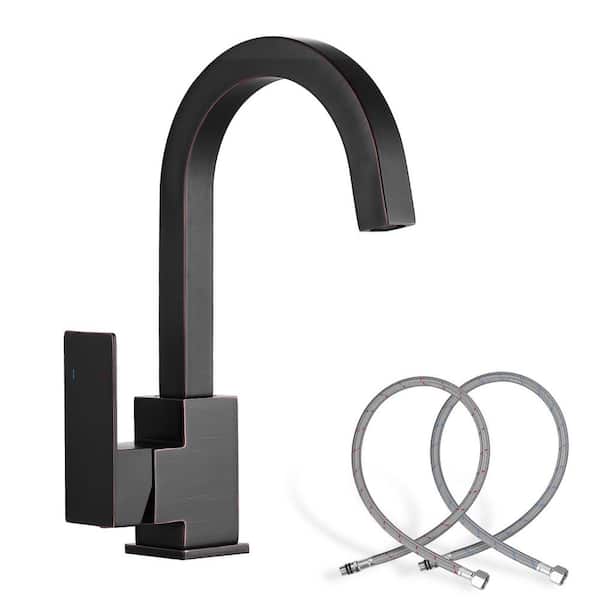 AVITAS Single Handle Stainless Steel Bar Faucet Deckplate Not Included with Swivel Spout in Oil Rubbed Bronze